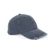 K-UP KP235 6 paneles kopott hatású baseball sapka - washed navy színben