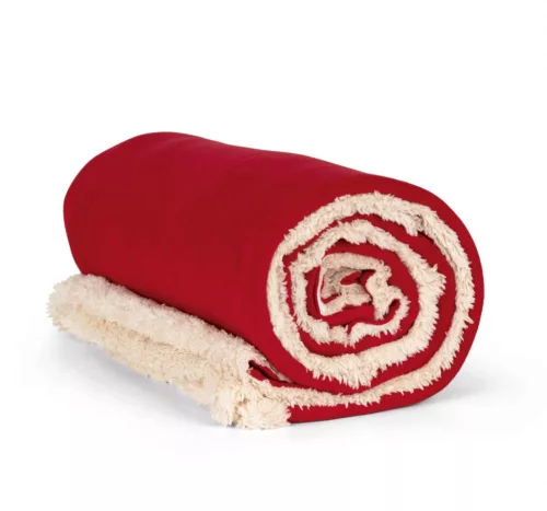 K-UP KP431 Sherpa béléses takaró - cherry red színben