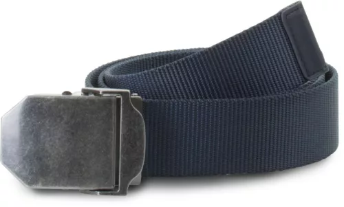 K-UP KP813 nejlon vászon öv fémcsattal - navy/old silver színben