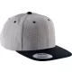 K-UP KP910 lapos ellenzős 6 paneles sapka - heather grey/black színben