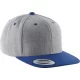 K-UP KP910 lapos ellenzős 6 paneles sapka - heather grey/royal blue színben