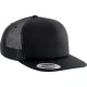 K-UP KP911 lapos ellenzős 5 paneles hálós sapka - black/black/black színben