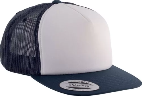 K-UP KP911 lapos ellenzős 5 paneles hálós sapka - navy/white/navy színben