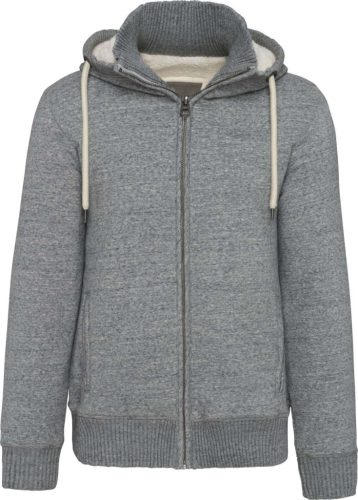 Kariban KV2312 férfi sherpa béléses vintage felső - slub grey heather szín