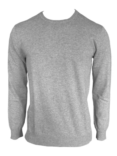 Legend LE900 férfi finomkötött pamut pulóver light melange grey színben