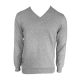 Legend LE950 férfi V-nyakú finomkötött pamut pulóver light melange grey színben
