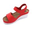 Leon Comfort 1080 női bőr kényelmi szandál piros színben