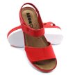 Leon Comfort 1080 női bőr kényelmi szandál piros színben