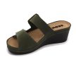 Leon Comfort 1110 női bőr papucs zöld színben