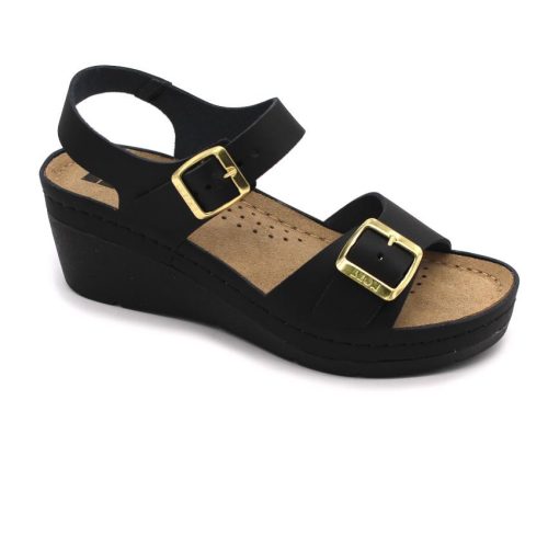 Leon Comfort 1130 női bőr szandál fekete színben