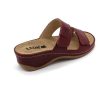 Leon Comfort 2020 női bőr kényelmi papucs bordó színben