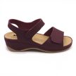 Leon Comfort 2024 női bőr kényelmi szandál bordó bakar színben