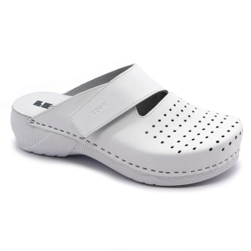Leon Comfort 3500 női bőr kényelmi klumpa fehér bakar színben