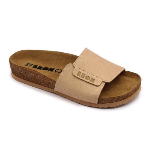 Leon Comfort 4022 női bőr kényelmi papucs bézs R színben