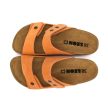 Leon Comfort 4050 női bőr kényelmi papucs narancssárga velúr színben