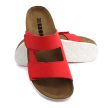 Leon Comfort 4051 női bőr kényelmi papucs piros orlando színben