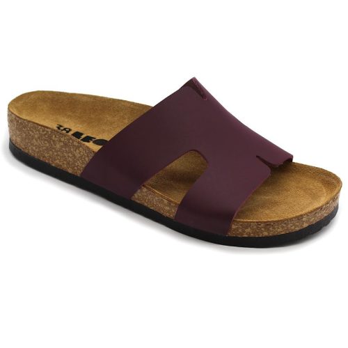 Leon Comfort 4054 női bőr papucs bordó színben