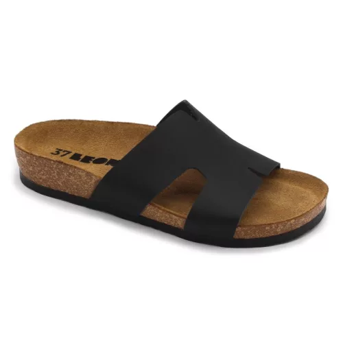 Leon Comfort 4054 női bőr papucs fekete színben