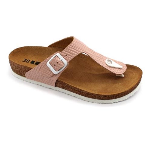 Leon Comfort 4080 női bőr kényelmi papucs rose-fonott színben