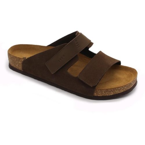 Leon Comfort 4704 férfi bőr papucs barna színben
