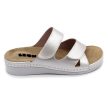 Leon Comfort 5011 női bőr papucs perla színben