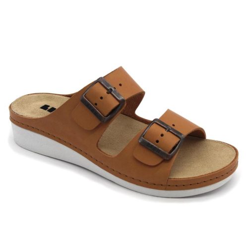 Leon Comfort 5012 női bőr kényelmi papucs barna R színben