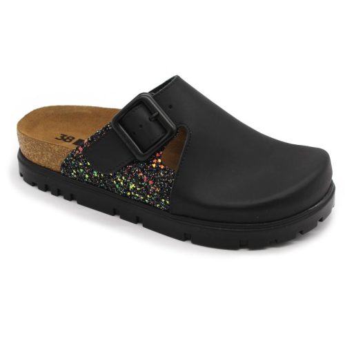 Leon Comfort 6005 női bőr klumpa fekete színben