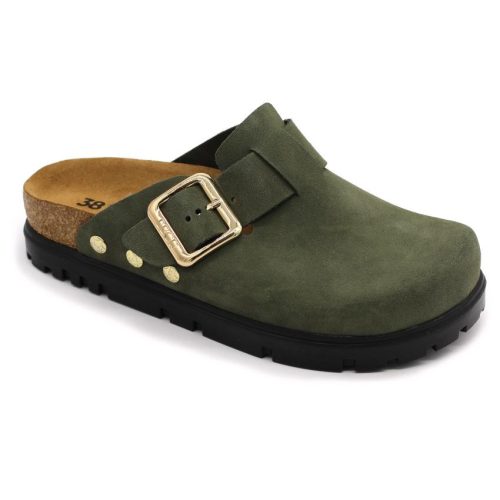 Leon Comfort 6006 női bőr klumpa zöld színben