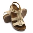 Leon Comfort 6300 női bőr szandál arany színben