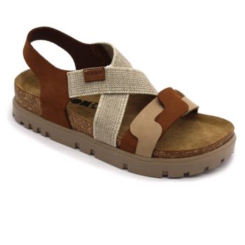 Leon Comfort 6301 női bőr szandál barna színben