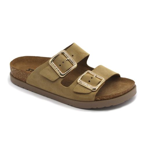 Leon Comfort 7010 női bőr papucs bézs színben