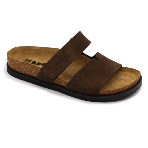 Leon Comfort 7020 női bőr papucs barna színben