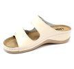 Leon Comfort 904 női bőr kényelmi papucs bézs színben