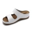 Leon Comfort 904 női bőr kényelmi papucs fehér színben