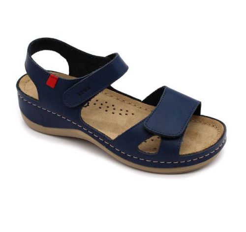 Leon Comfort 936 női bőr kényelmi szandál kék színben
