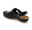Leon Comfort 951 női bőr munkavédelmi szandál fekete színben