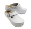 Leon Comfort PU101 női bőr kényelmi klumpa fehér-zárt színben