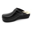 Leon Comfort PU101 női bőr kényelmi klumpa fekete színben
