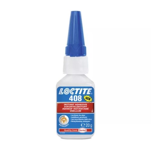 Loctite 408 nem kifehéredő, kapilláraktív pillanatragasztó műanyagokhoz 20 gr