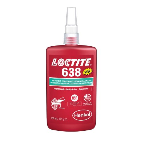 Loctite 638 nagy szilárdásgú hőálló csapágyrögzítő 250 ml kiszerelésben