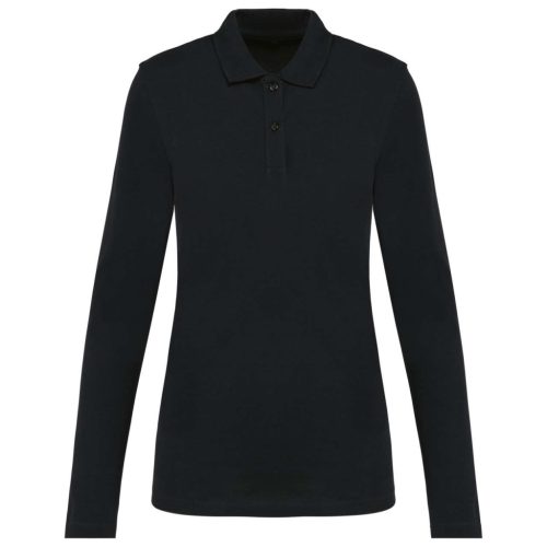 Kariban PK203 női hosszú ujjú Supima póló - black szín