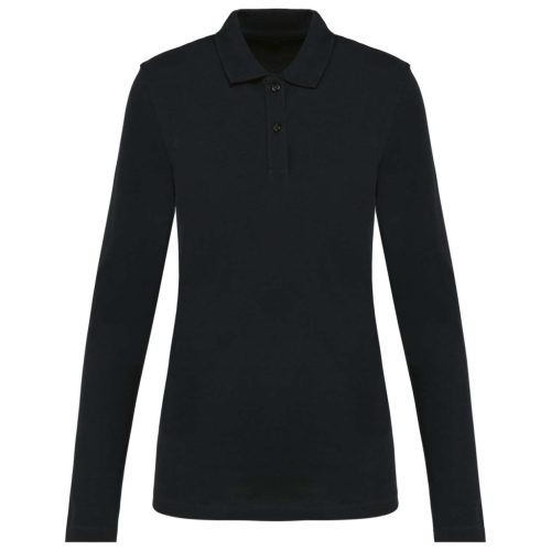 Kariban PK203 női hosszú ujjú Supima póló - black szín