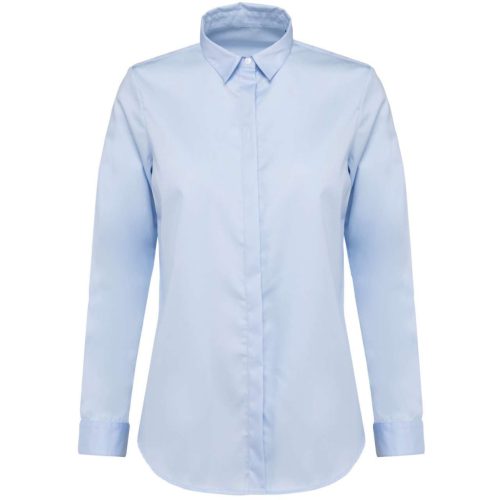 Kariban PK507 női hosszú ujjú Twill ing - essential light blue szín