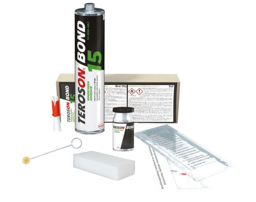 Teroson Bond 15 szélvédőragasztó szett, melegítendő, 15 perces, 10 ml primerrel
