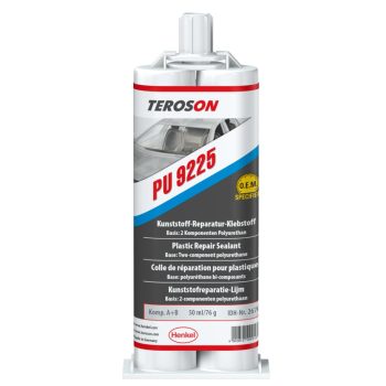   Teroson PU 9225 fekete színű műanyagjavító PU ragasztó, 45 perces, 2x25 ml