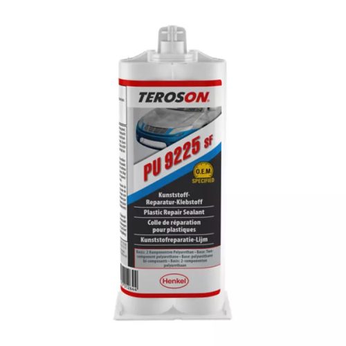 Teroson PU 9225 SF fekete színű műanyagjavító PU ragasztó, 15 perces, 2x25 ml