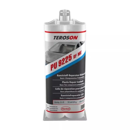 Teroson PU 9225 SF ME szürke színű műanyagjavító PU ragasztó, 15 perces, 2x25 ml