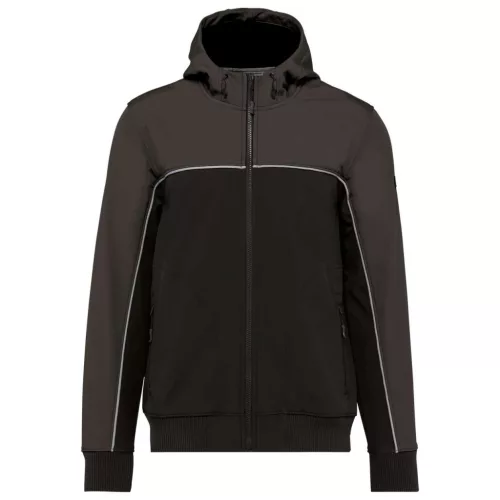 Designed to Work WK450 unisex 3 rétegű softshell felső - black/dark grey színben