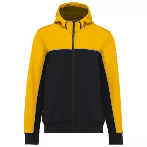 Designed to Work WK450 unisex 3 rétegű softshell felső - black/yellow színben