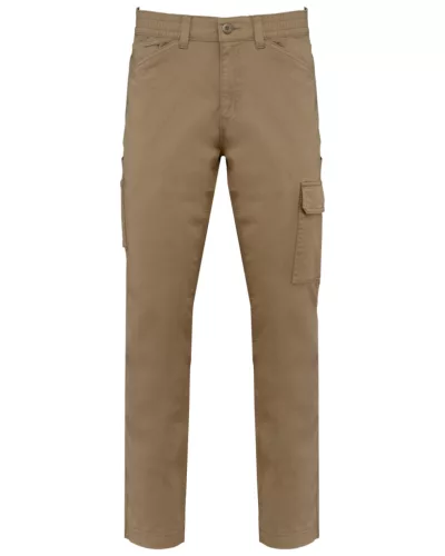 Designed to Work WK709 unisex pamut stretch nadrág - camel színben